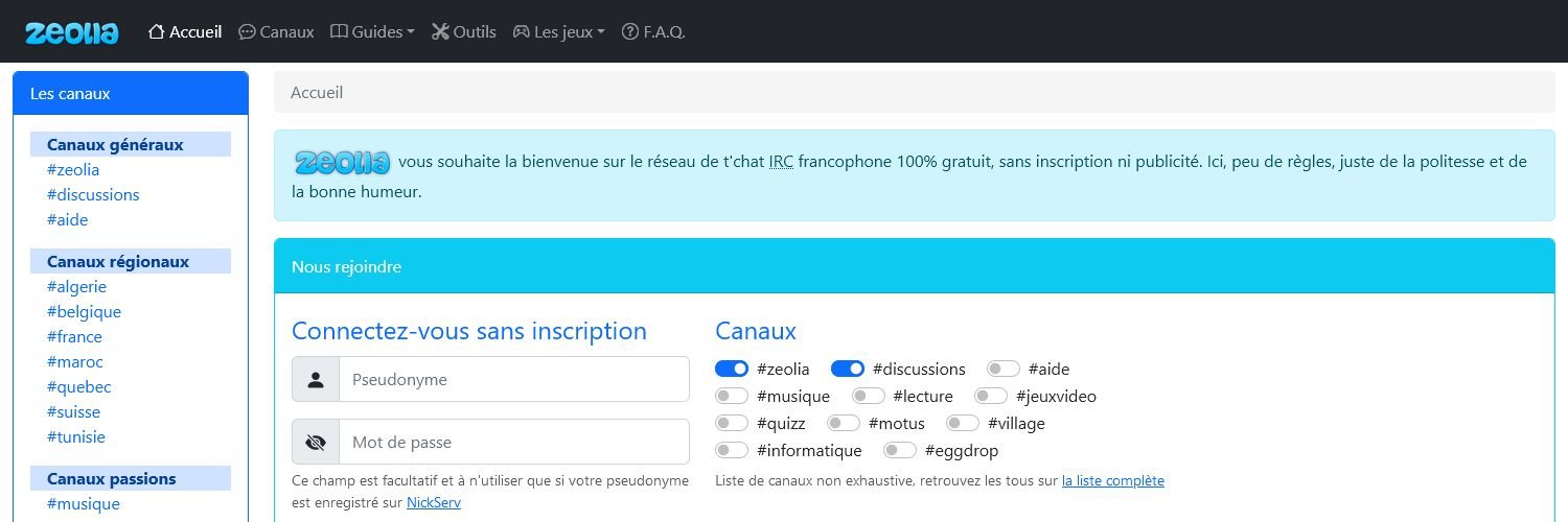 Le choix d'IRC